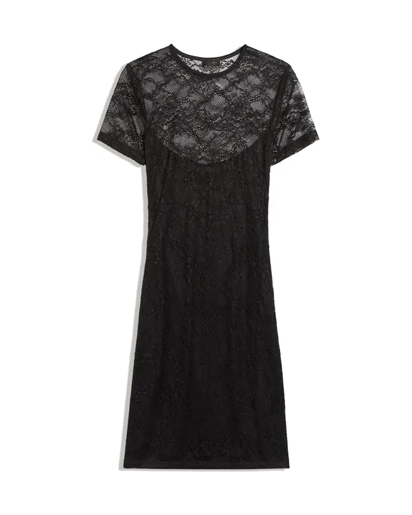 Bershka Lace mini dress in Black