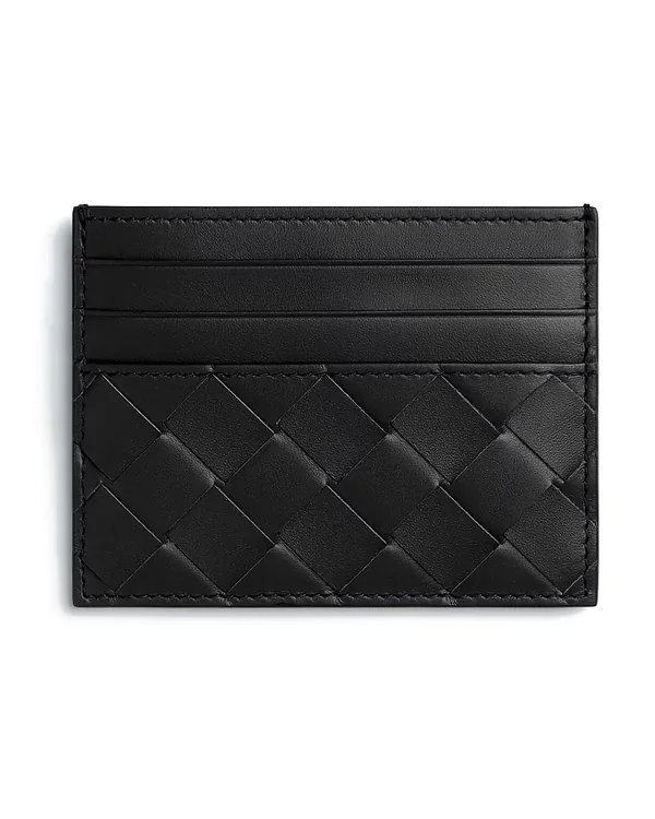 Bottega Veneta Intrecciato Credit Card Case in Black