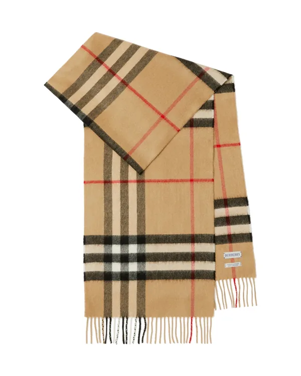 Burberry Check Cashmere Scarf in Archive beige
