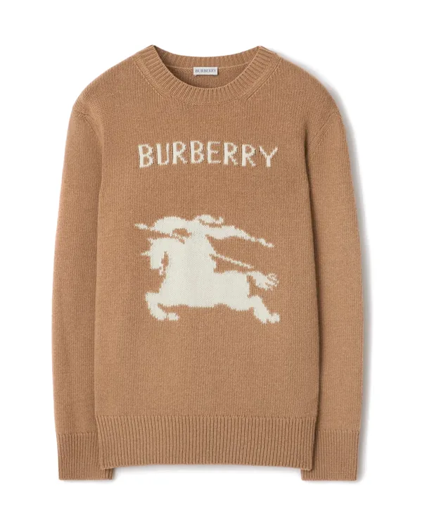 Burberry Knight Wool Cashmere Sweater in Camel