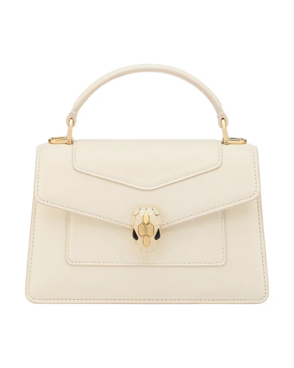 Bvlgari Serpenti Forever Mini Top Handle Bag in White