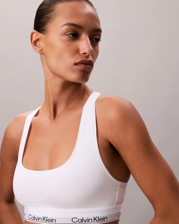 Calvin Klein Icon Cotton Modal Unlined Bralette in White