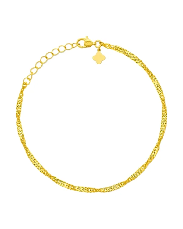 Chow Tai Fook 999.9 Gold Rolo Bracelet in Gold