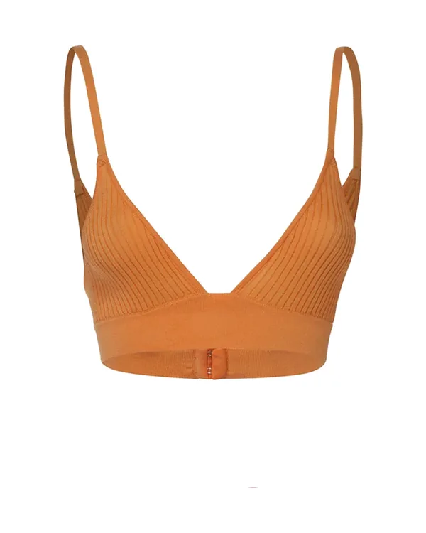 Dodo Bar Or Willa V Knit Bra in Orange