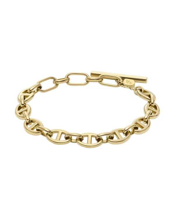 Fossil Heritage D-Link Gold-Tone Stainless Steel Chain Bracelet in Gold-Tone