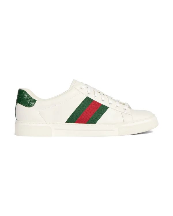Gucci Ace Sneaker with Web in White leather