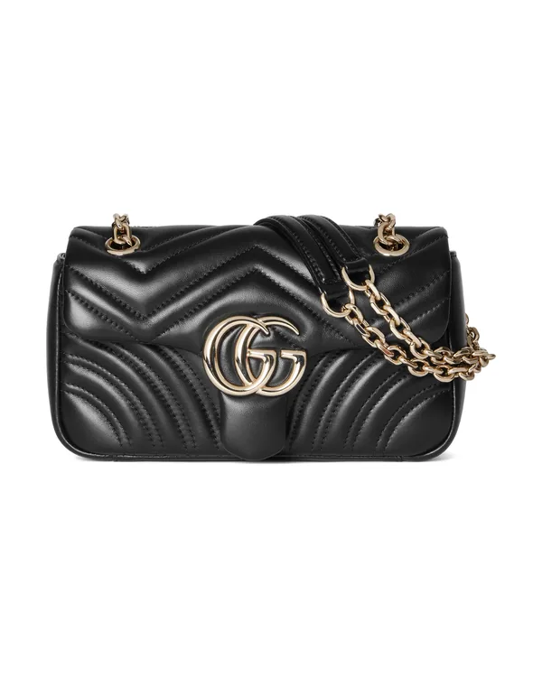 Gucci GG Marmont Small Shoulder Bag in Black leather