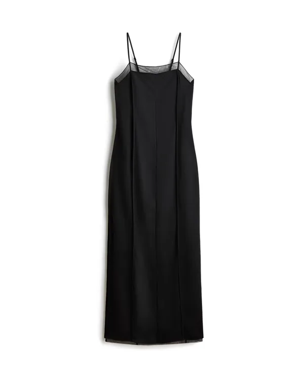 H&M Layered Satin Dress in Black