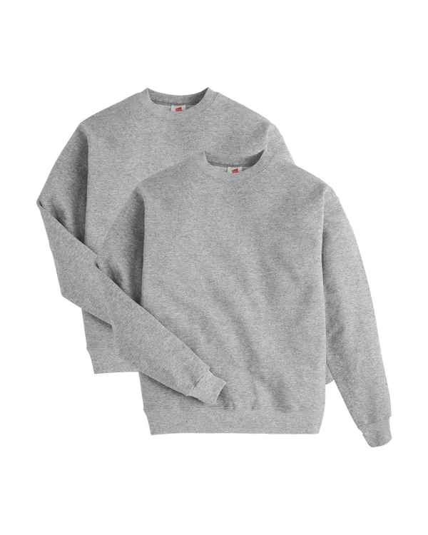 Hanes EcoSmart Men's Fleece Sweatshirt, Value 2-Pack in Light Steel