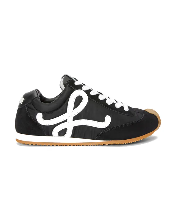 Loewe Ballet Runner 2.0 in nylon and calfskin in Black/White
