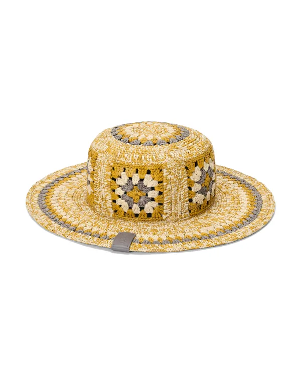 Loewe Fisherman hat in raffia in Pearl Grey/Mustard