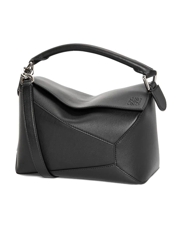 Loewe Small Puzzle Edge bag in classic calfskin in Black