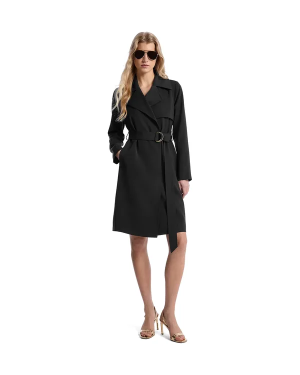 Michael Kors Belted Trench Coat in Black