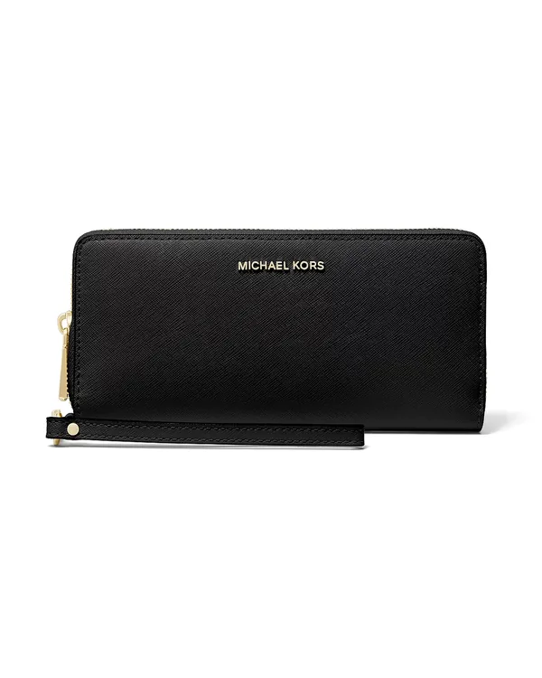 Michael Kors Large Saffiano Leather Continental Wallet in Black