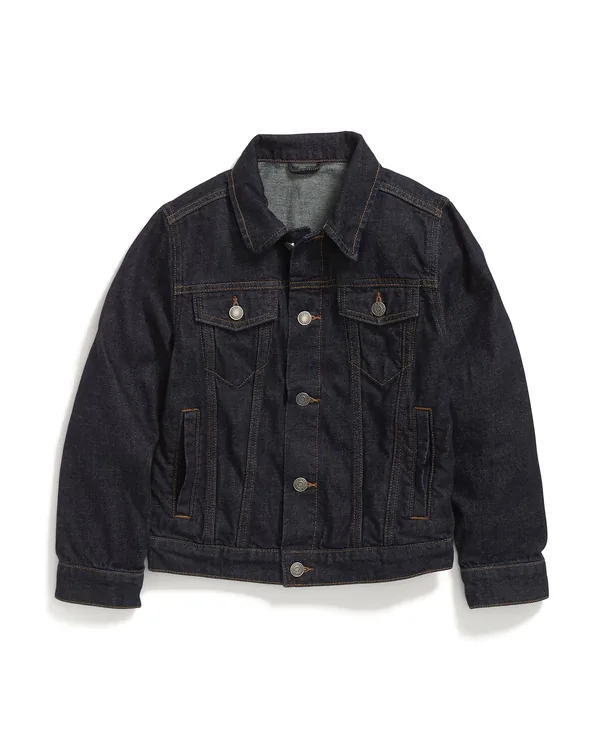 Old Navy Gender-Neutral Cotton Non-Stretch Jean Jacket for Kids in Dark Wash