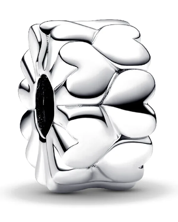 Pandora Heart Pattern Clip Charm in Sterling silver