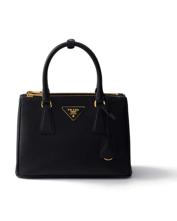 Prada Galleria Small Saffiano Leather Bag in Black