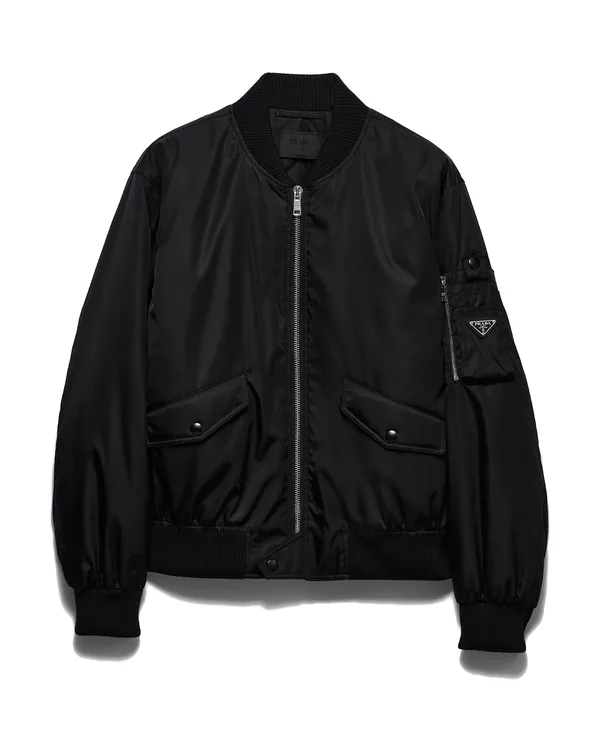 Prada Re-Nylon Bomber Jacket in Black