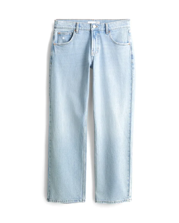 Primark Cotton-Rich Denim Low-Rise Straight-Leg Jeans in Light Blue