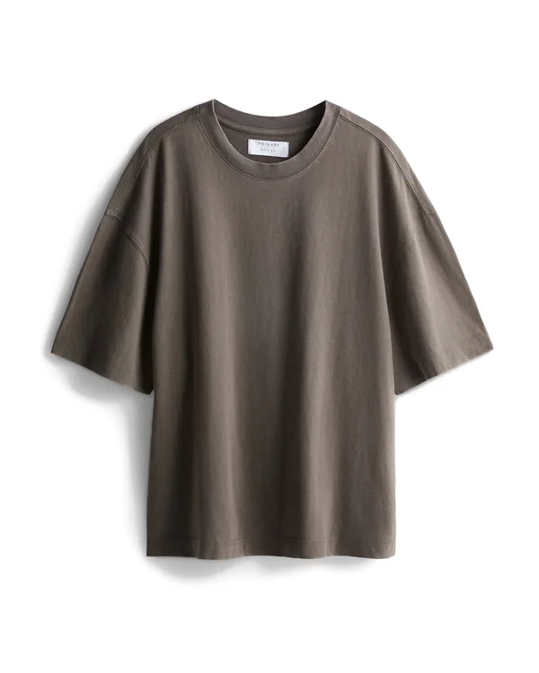 Primark Pure Cotton Boxy T-Shirt in Gray