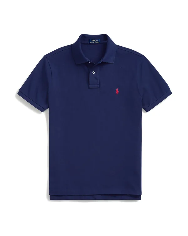 Ralph Lauren Classic Fit Mesh Polo Shirt in Newport Navy/Red