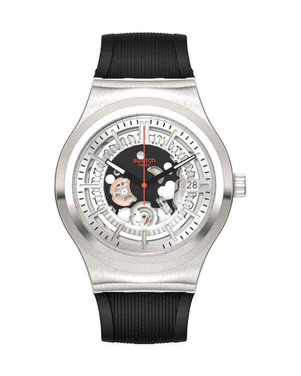Swatch Sistem Through Again in Silver and black