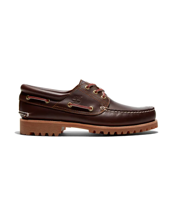 Timberland Authentic 3-Eye Lug Handsewn Boat Shoe in Brown