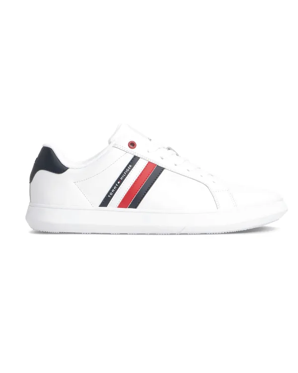 Tommy Hilfiger Essential Leather Cupsole Trainers in White
