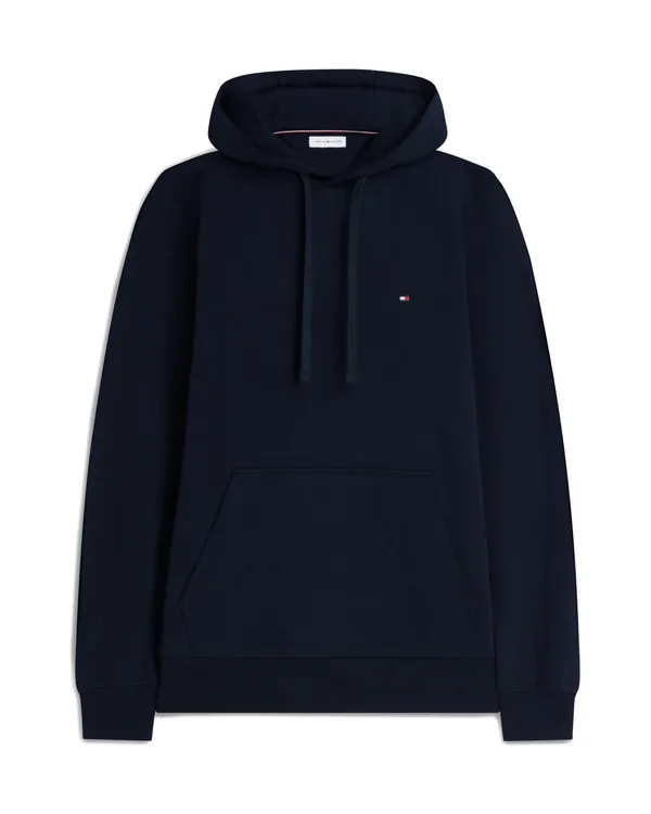 Tommy Hilfiger Flag Embroidery Terry Drawstring Hoody in Navy Blue