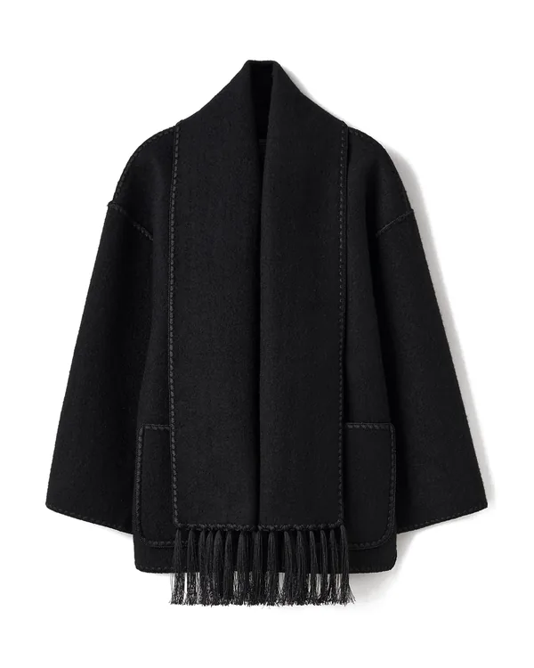 Totême Embroidered Scarf Jacket in Black