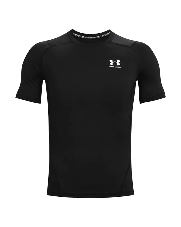 Under Armour HeatGear Compression Short Sleeve in Black / White