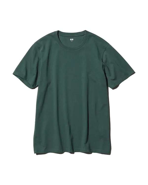 UNIQLO SUPIMA Cotton T-Shirt in Dark Green