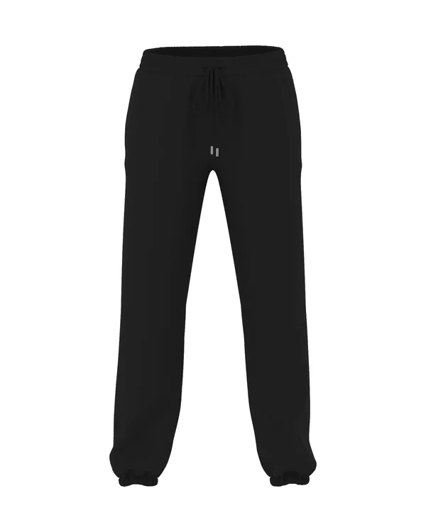 Victoria's Secret Iconic Fleece Relaxed Jogger Sweatpant in Pure Black