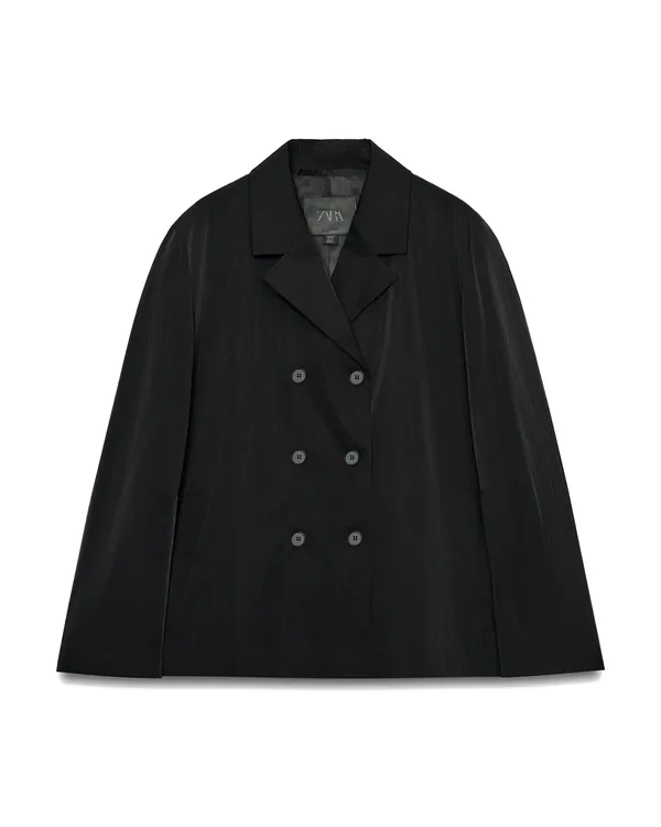 Zara Double-Breasted Blazer in Black