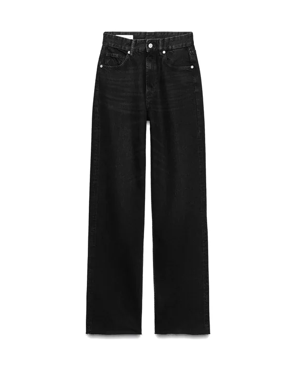 Zara High-Rise Wide-Leg Jeans in Black